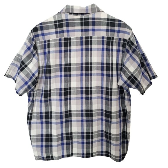 Wrangler Authentics Plaid Short Sleeve Button Front Shirt Mens XL Blue Western - Picture 4 of 7